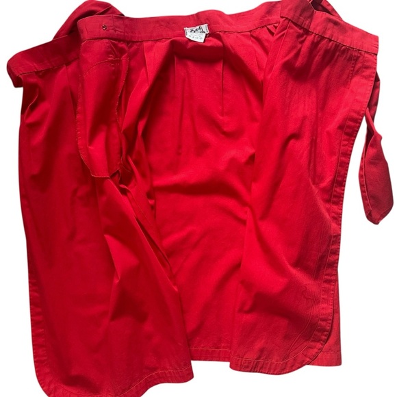 HERMES Red 100% Cotton Wrap Skirt with Pockets Size 42EU 10US - Picture 6 of 6